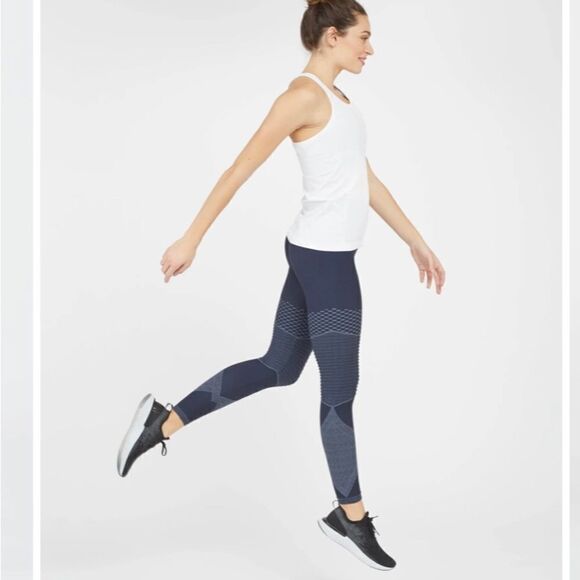 Spanx look at me now seamless moto leggings black/grey new 1x - Picture 2 of 9